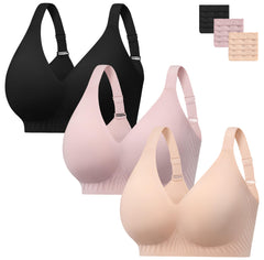 habibee Jelly Push Up Bra for Women Plus Size Wireless Full Coverage Bra for Large Breast, Seamless Everyday Bralette 32D-46E