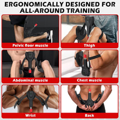 3rd Gen Inner Thigh Leg Train Exercisers 0-100 lbs Adjustable Resistance with Leg Straps Band Pelvic Floor Kegel Hip Exercise Workout Equipment Pilates Women Men