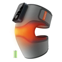 IKEEPFIT Cordless Knee Massager with Heat Vibration for Pain Relief, MAXwarm 4.0[2026 Upgraded] - Electric Heated Knee Brace with 5 Heat Levels and 3 Massage Mode, Gifts for Men Women (Grey, Pair)