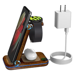 Wireless Charger for Samsung/Android, HOLYJOY Foldable 3 in 1 Fast Charging Station/Stand/Multi Charger for Samsung S25 Ultra/S24/Note 20, Travel Pad for Galaxy Watch 8/7/6/5/Active 2, For Buds(Black)