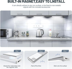 6 Pack Under Cabinet Lights Wireless, 32 LED Motion Sensor Light Indoor Rechargeable Magnetic Closet Lights Battery Operated, Under Counter Lights for Kitchen, Wardrobe, Hallway, Stairs