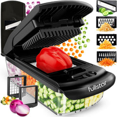 Fullstar Pro Original Vegetable Chopper - Chopper and Spiralizer - Food Chopper with Container, Fruit Cutter, Onion Dicer - All-in-One Prep Tool - Kitchen Gadgets and Gifts (4 in 1, White)