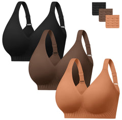 habibee Jelly Push Up Bra for Women Plus Size Wireless Full Coverage Bra for Large Breast, Seamless Everyday Bralette 32D-46E
