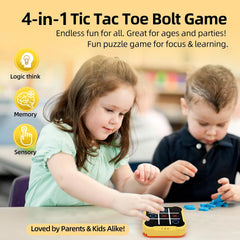 4-in-1 Tic Tac Toe Toys for Kid: Age 6-12 Kids Portable Sensory Puzzle Game | Electronic Toy for 6-12 Years Boys Girls - Development Memory,Reaction Skills - Travel Home School Christmas Birthday Gift