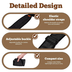 Baby Sling Carrier for Toddler, Baby Side Carrier with Detachable Seat Cushion, Lightweight Toddler Carrier Fits 9–48 Months, Adjustable Shoulder Strap, One Size Fits All Parents (Black)