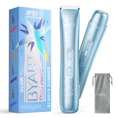 BYART Bikini Trimmer for Women Dual Head – IPX7 Waterproof & Painless Electric Razors for Pubic Hair, Face, Legs, Underarms – Portable Cordless Shaver with Fast Charging, Self Care Gifts for Women