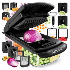 Fullstar Pro Original Vegetable Chopper - Chopper and Spiralizer - Food Chopper with Container, Fruit Cutter, Onion Dicer - All-in-One Prep Tool - Kitchen Gadgets and Gifts (4 in 1, White)