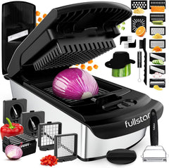 Fullstar Pro Original Vegetable Chopper - Chopper and Spiralizer - Food Chopper with Container, Fruit Cutter, Onion Dicer - All-in-One Prep Tool - Kitchen Gadgets and Gifts (4 in 1, White)