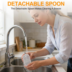 Dioche Digital Measuring Spoon Scale, High Precision 0.05g to 500g Capacity, with 30ml & 80ml Detachable Spoons, Tare Function & Unit Conversion for Baking, Cooking, Pet Food, Kitchen - Black