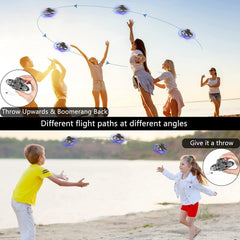 Flying Spinner Mini UFO Drone, Ifly Spinner Fly UFO Flying Fidget Spinner, iFly Hand Controlled Boomerang Drone Cool Toys Gifts for 8 9 10+ Year Old Boys Girls Teens Indoor Outdoor Toys (Black)