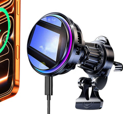 for MagSafe Car Mount Charger, TEC & Fan Dual Cooling Magnetic Wireless Car Charger, Strong Magnet 15W Fast Charging Air Vent Car Phone Holder Bracket for Your Car for iPhone 17 16 15 14 13 & Android