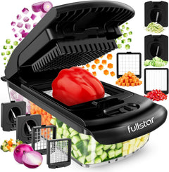 Fullstar Pro Original Vegetable Chopper - Chopper and Spiralizer - Food Chopper with Container, Fruit Cutter, Onion Dicer - All-in-One Prep Tool - Kitchen Gadgets and Gifts (4 in 1, White)