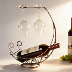 Floating Wine Bottle Holder - Magic Steel Chain Wine Rack, Metal Wine Bottle Holder, Wine Bottle Stand for Bar and Home Decoration (Silver)