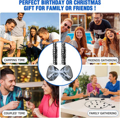Magnetic Chess Game, Magnet Game with 20 Larger Black Stones & String, Strategy Magnetic Game for Family, Magnet Board Game Party Favors for Adults