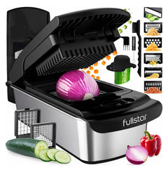 Fullstar Pro Original Vegetable Chopper - Chopper and Spiralizer - Food Chopper with Container, Fruit Cutter, Onion Dicer - All-in-One Prep Tool - Kitchen Gadgets and Gifts (4 in 1, White)