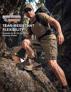 XKTTAC Men's Outdoor Quick Dry Lightweight Stretchy Shorts for Hiking, Tactical, Camping, Travel with 6 Pockets