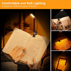 Gritin 16 LED Rechargeable Book Light for Reading in Bed | Eye Caring 3 Color Temperatures,Stepless Dimming Brightness,80 Hrs Runtime,Lightweight Flexible Clip on Light for Book Lovers