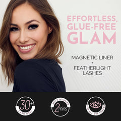 Luxillia 10-Piece Magnetic Eyelashes with Applicator & Magnetic Eyeliner Kit – Reusable Natural Magnetic Lashes – Easy Apply Lash Kit for Beginners – Waterproof, Short & Dramatic Looks