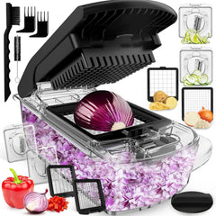 Fullstar Pro Original Vegetable Chopper - Chopper and Spiralizer - Food Chopper with Container, Fruit Cutter, Onion Dicer - All-in-One Prep Tool - Kitchen Gadgets and Gifts (4 in 1, White)
