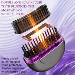 Mini Hair Straightener, Rechargeable Portable Hair Straightener Brush,3-Speed Temperature Control Rechargeable Fast Heating Hot Comb Anti-Scald Shell, Portable Travel for Women (Black)