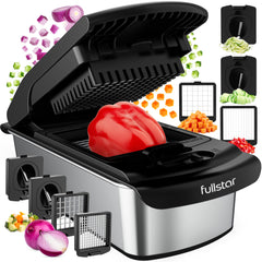 Fullstar Pro Original Vegetable Chopper - Chopper and Spiralizer - Food Chopper with Container, Fruit Cutter, Onion Dicer - All-in-One Prep Tool - Kitchen Gadgets and Gifts (4 in 1, White)
