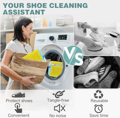 Shoe Washing Machine Bag,Laundry Shoe Bag for Washer and Dryer,Reusable Shoe Cleaning Bag for Sneakers,Tennis Shoes,With Self-locking Zipper, Microfiber Inside,Include Shoe Bag (Pro Yellow - 1 Pack)