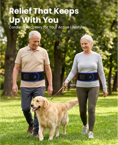 BOB AND BRAD ThermoRed Heating Pad Belt Massager for Lower Back Support, FSA Cordless Wearable Near Infrared Heat & Red Light Lumbar Back Wrap with Adjustable Vibration HSA Eligible, Gift for Family