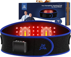 BOB AND BRAD ThermoRed Heating Pad Belt Massager for Lower Back Support, FSA Cordless Wearable Near Infrared Heat & Red Light Lumbar Back Wrap with Adjustable Vibration HSA Eligible, Gift for Family