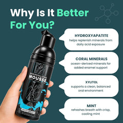 Larineco Remineralizing Mousse – Leave-On Oral Care Foam with Xylitol, Peppermint & Spearmint Oils – Refreshing Mint Mousse for Clean Mouthfeel & Fresh Breath Support – Daily Oral Care Formula