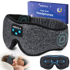 3D Sleep Mask with Bluetooth 5.4 Headphones for Side Sleepers, Wireless Music Eye Mask with Stereo Speakers, Wireless Headphones for Sleeping, Gift for Women & Men