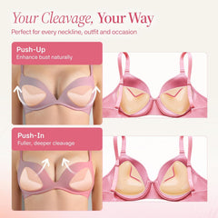 Muse Saga Push Up Sticky Bra Inserts – Hypoallergenic Sticky Bra inserts push up, Invisible Sticky push up bra inserts