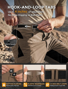 XKTTAC Men's Outdoor Quick Dry Lightweight Stretchy Shorts for Hiking, Tactical, Camping, Travel with 6 Pockets